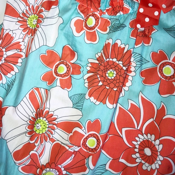 NEW BONNIE JEAN SIZE 6 BLUE / ORANGE FLORAL DRESS - Picture 3 of 8